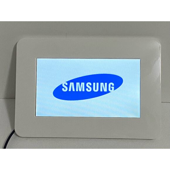 Samsung Digital Photo Frame White 7 In. Wide 120 MB USB SD Card Reader SPF-71E - Picture 2 of 13